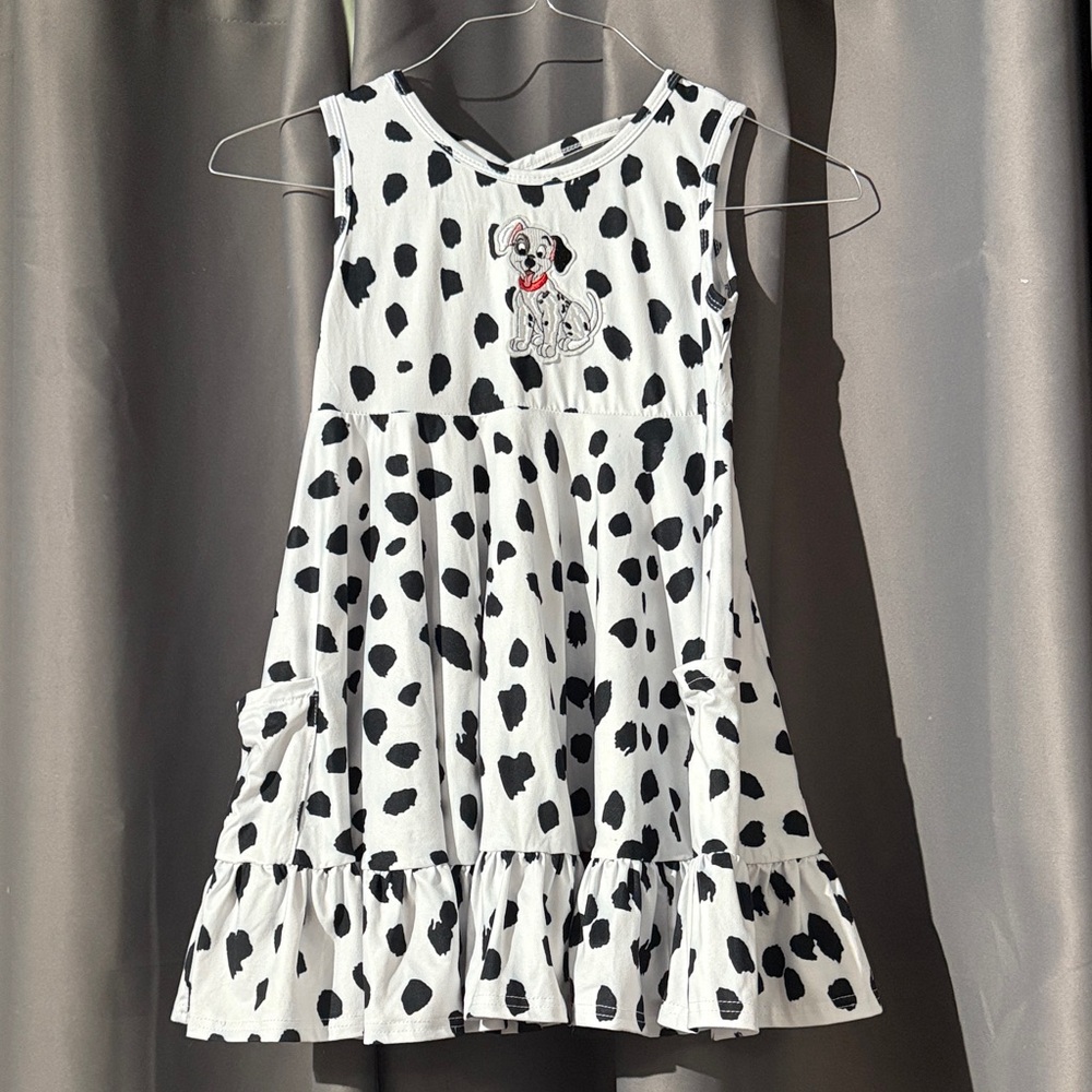 Disney 101 Dalmatian Spot Dress with Puppy Patch - White/Black size 6